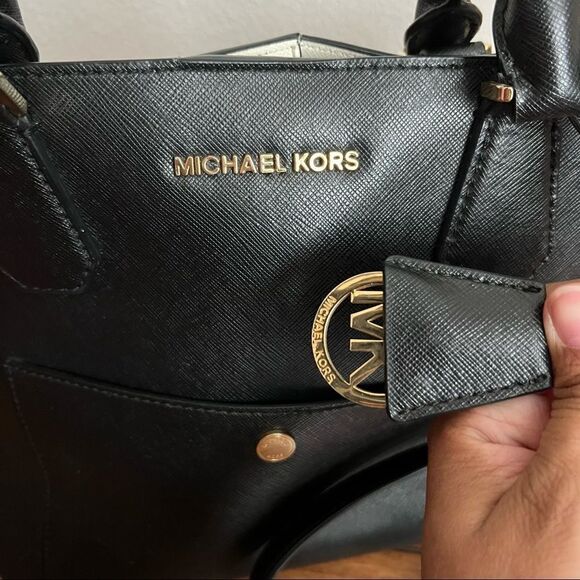 Michael Kors Greenwich LG Bag Satchel Tote Black - Picture 2 of 11